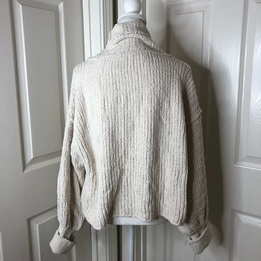 NEW Free People Be Yours Cowl Neck Sweater in Vanilla Bean XS
